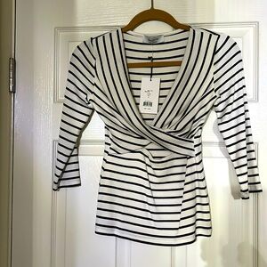 NWT Anthropology Bailey/44 3/4 sleeve striped top- size small